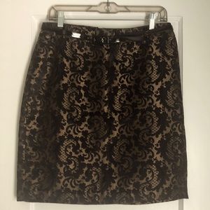 Black and gold pencil skirt
